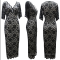 Premium material polyester wide range size women wear best selling sex black lace dress